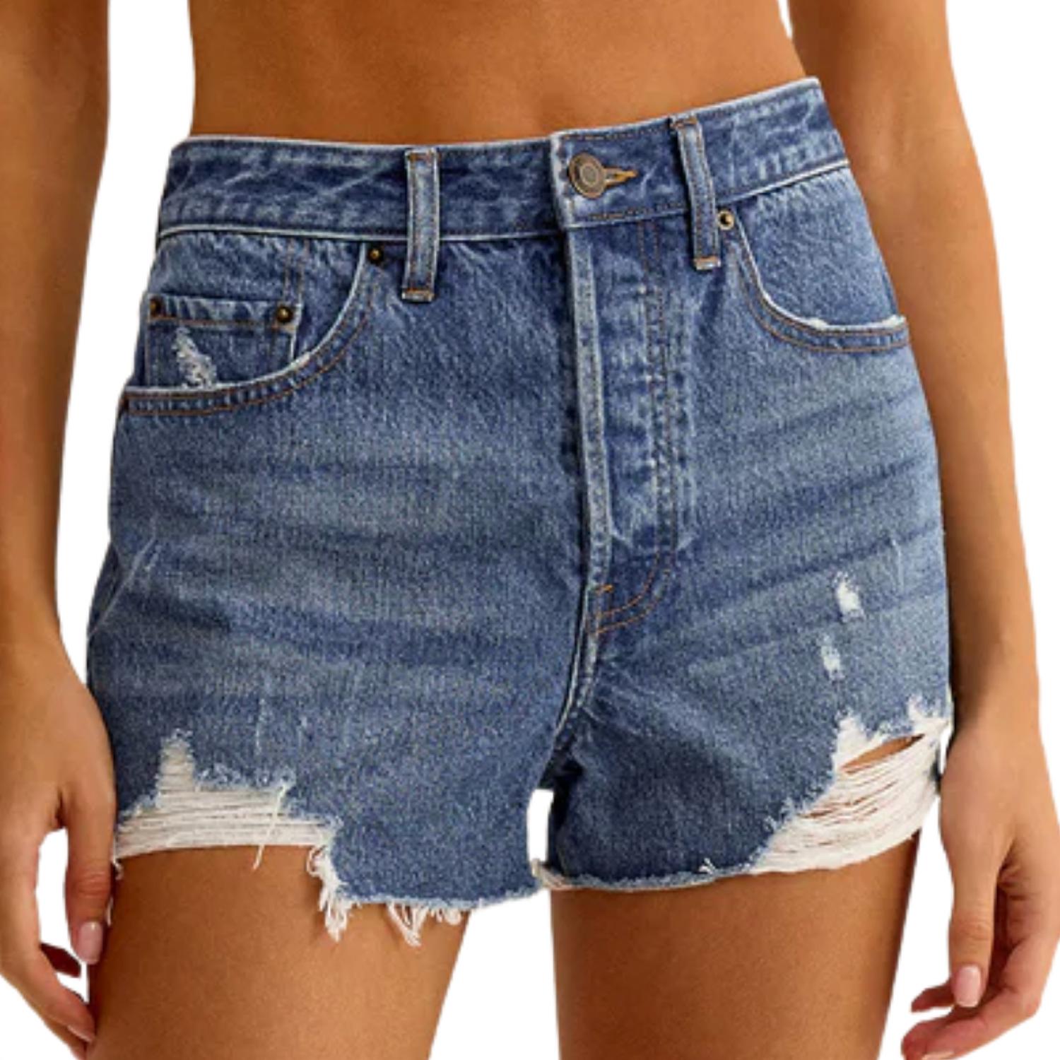 Z Supply Women's Classic Hi Rise Denim Short in vintage indigo - women's shorts
