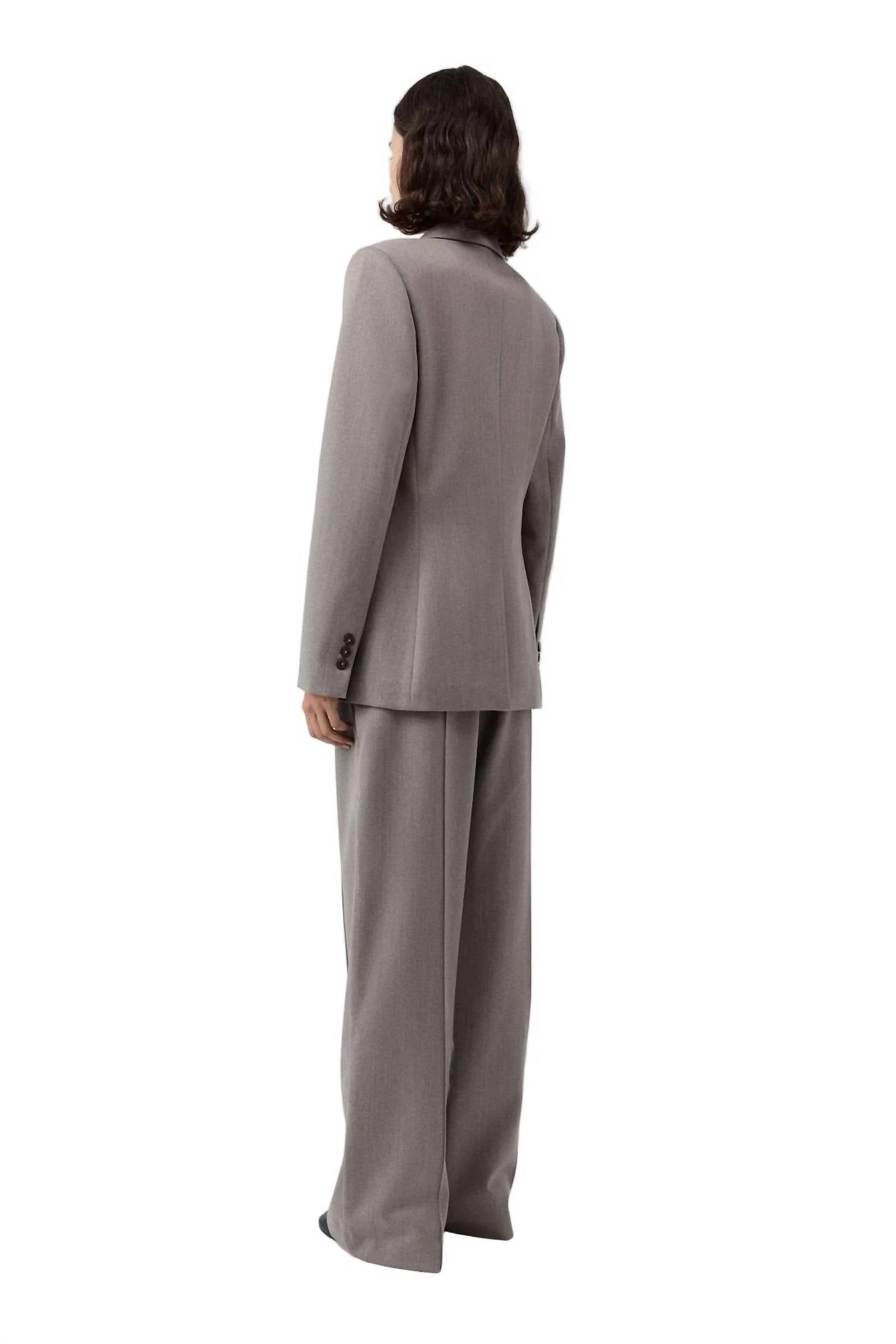 St. Agni Women's 90s Wool Blazer in doe - women's jacket - detail view