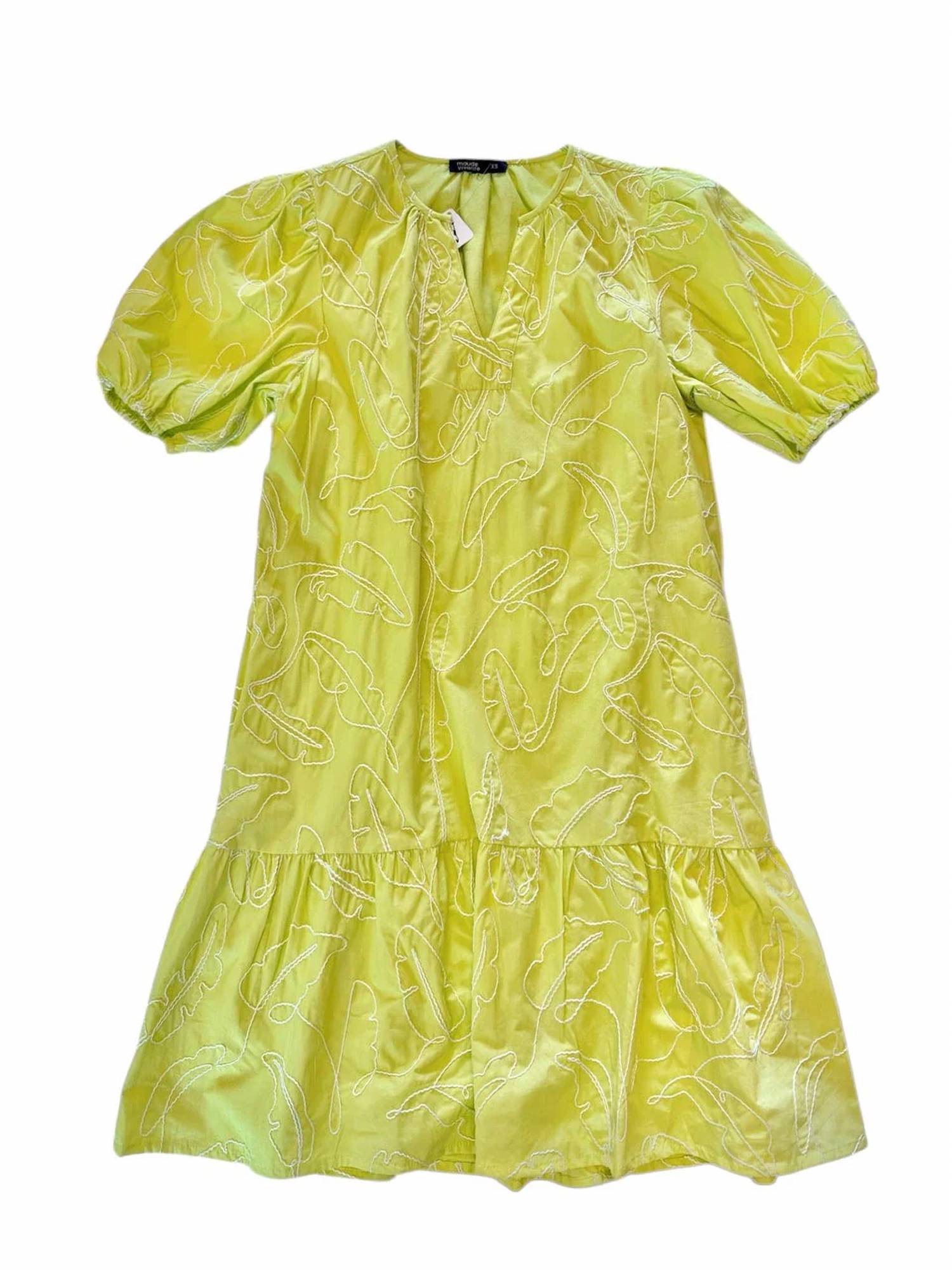 Maude Vivante - Trixie V Neck Puff Sleeves Dress