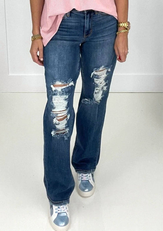 Judy Blue - Mid Rise Buttercup Dad Jeans