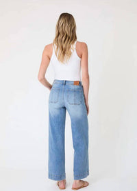 Level99 - Camille Exposed Button Wide Leg Jeans