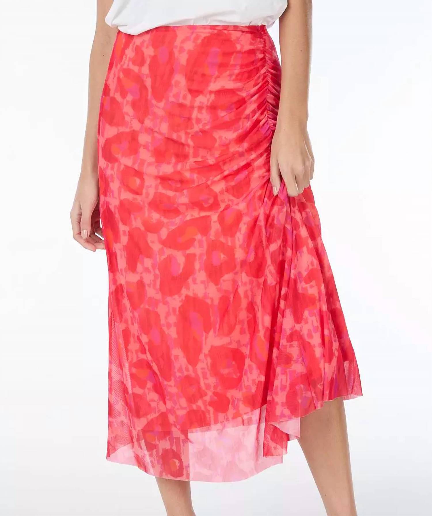 Esqualo - Fancy Animal Print Mesh Skirt