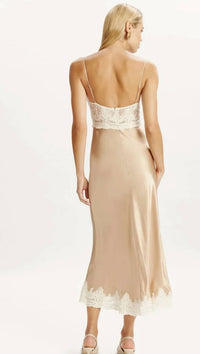 Bardot - Tzariana Satin Lace Midi Dress