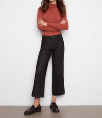 Charlie B - Women's Cropped Flare Lurex Pant