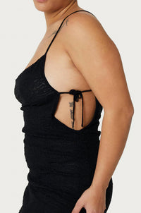 Find Me Now - Women's Second Skin Crepe Mesh Mini Dress
