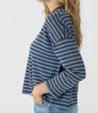 27 Miles Malibu Serena Long Sleeve Top in espresso denim - women's sweater - alternate view