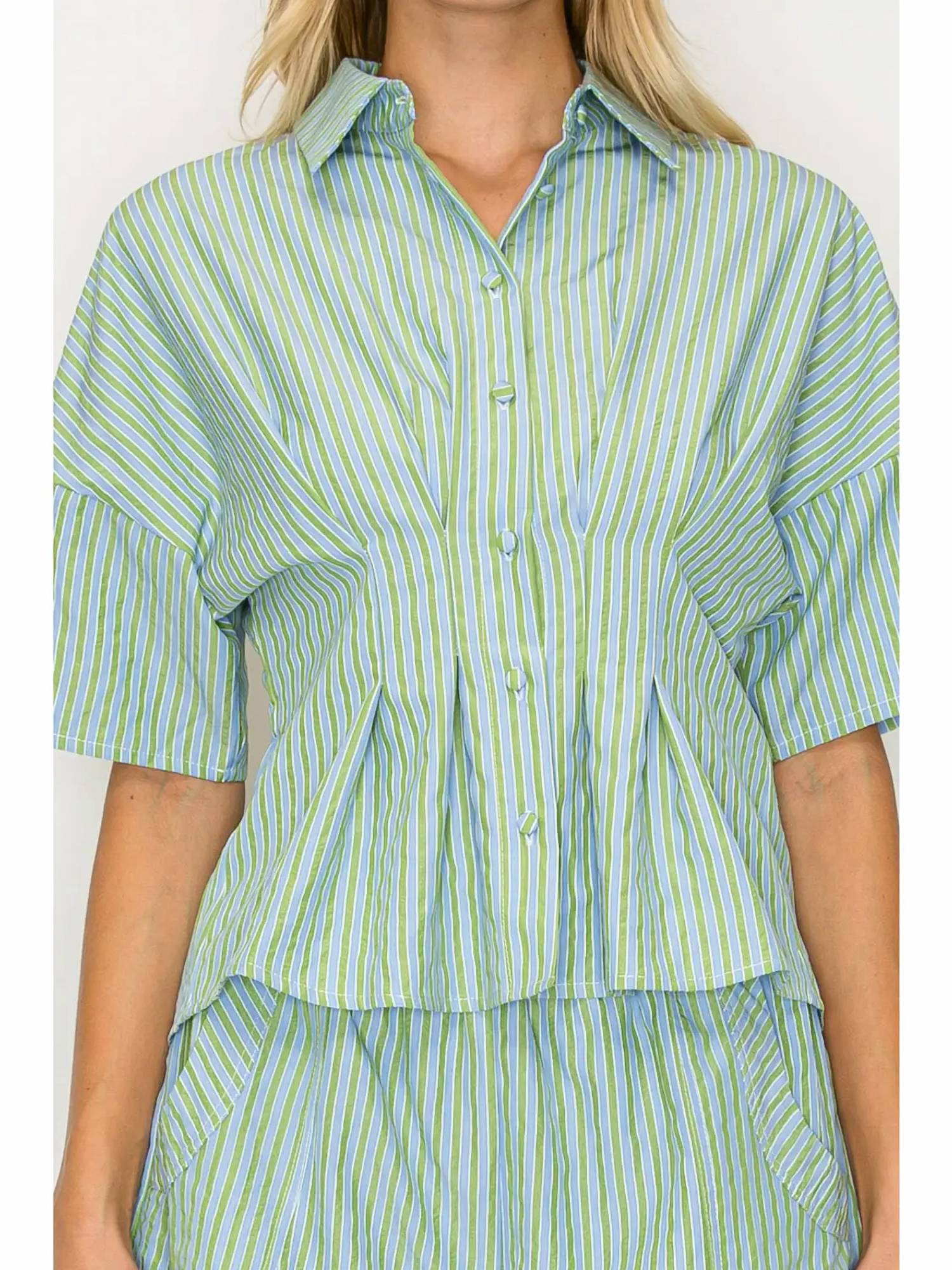 Meet Me In Santorini - Moonstripes Button Down Shirt