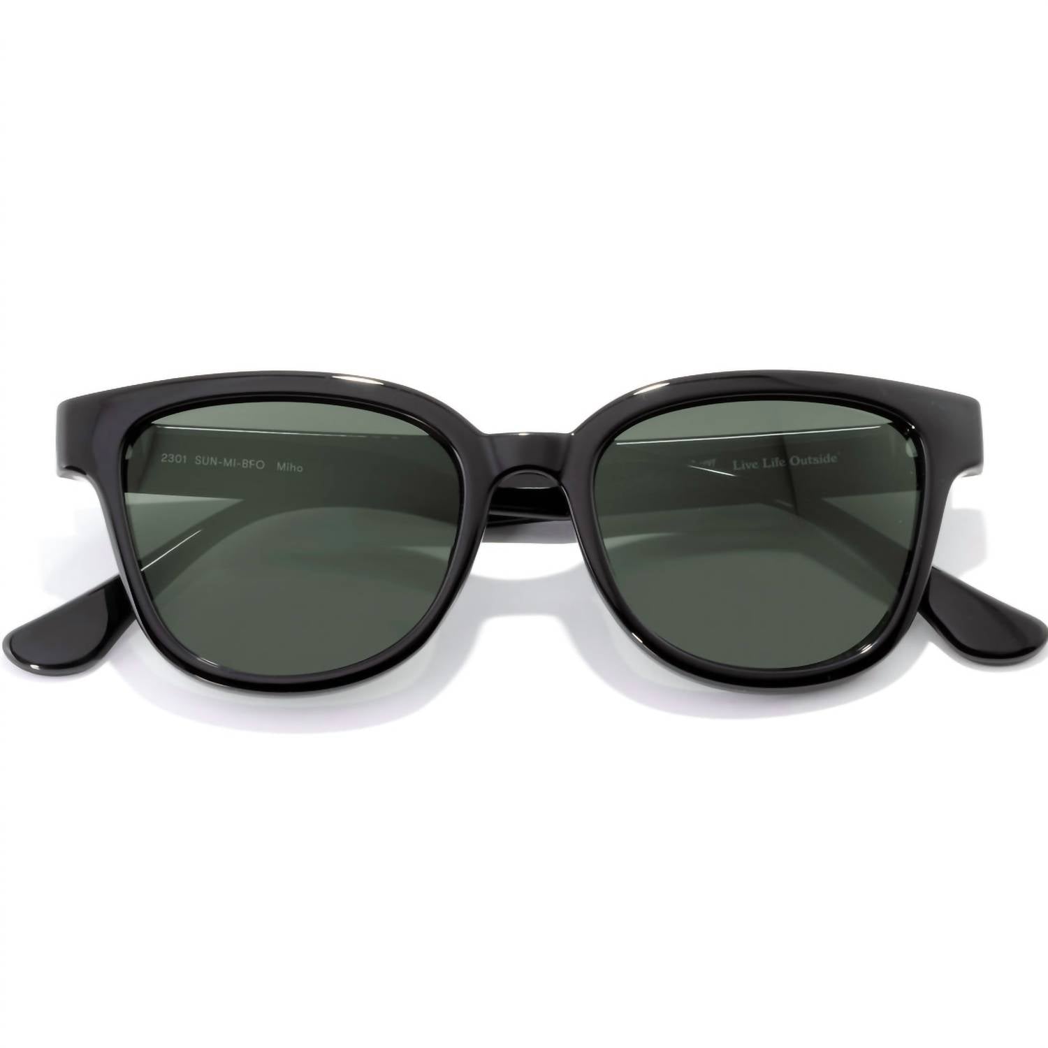 Sunski Women's Miho Square Sunglasses in black forest - women's accessory - detail view