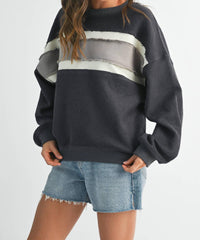 AEMI + CO Winnie Crew Sweatshirt in charcoal - women's top - view 4