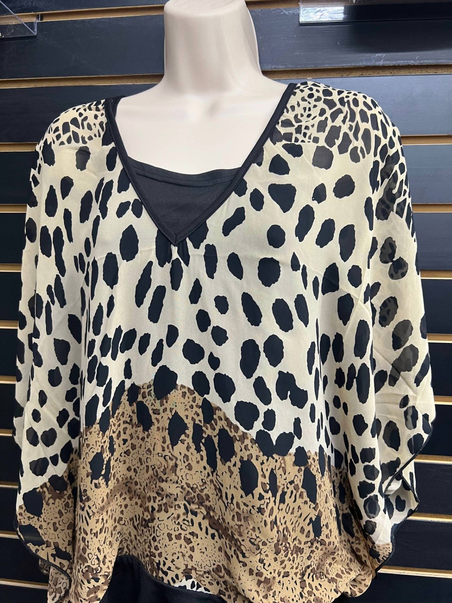 Michael K Women's Wild Luxe Top in animal print - women's sweater - detail view