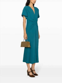 Victoria Beckham - Gathered V Midi Dress