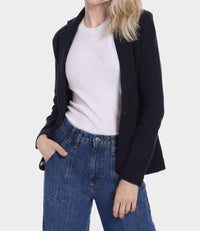 Minnie Rose - Cotton Blend Fitted Blazer