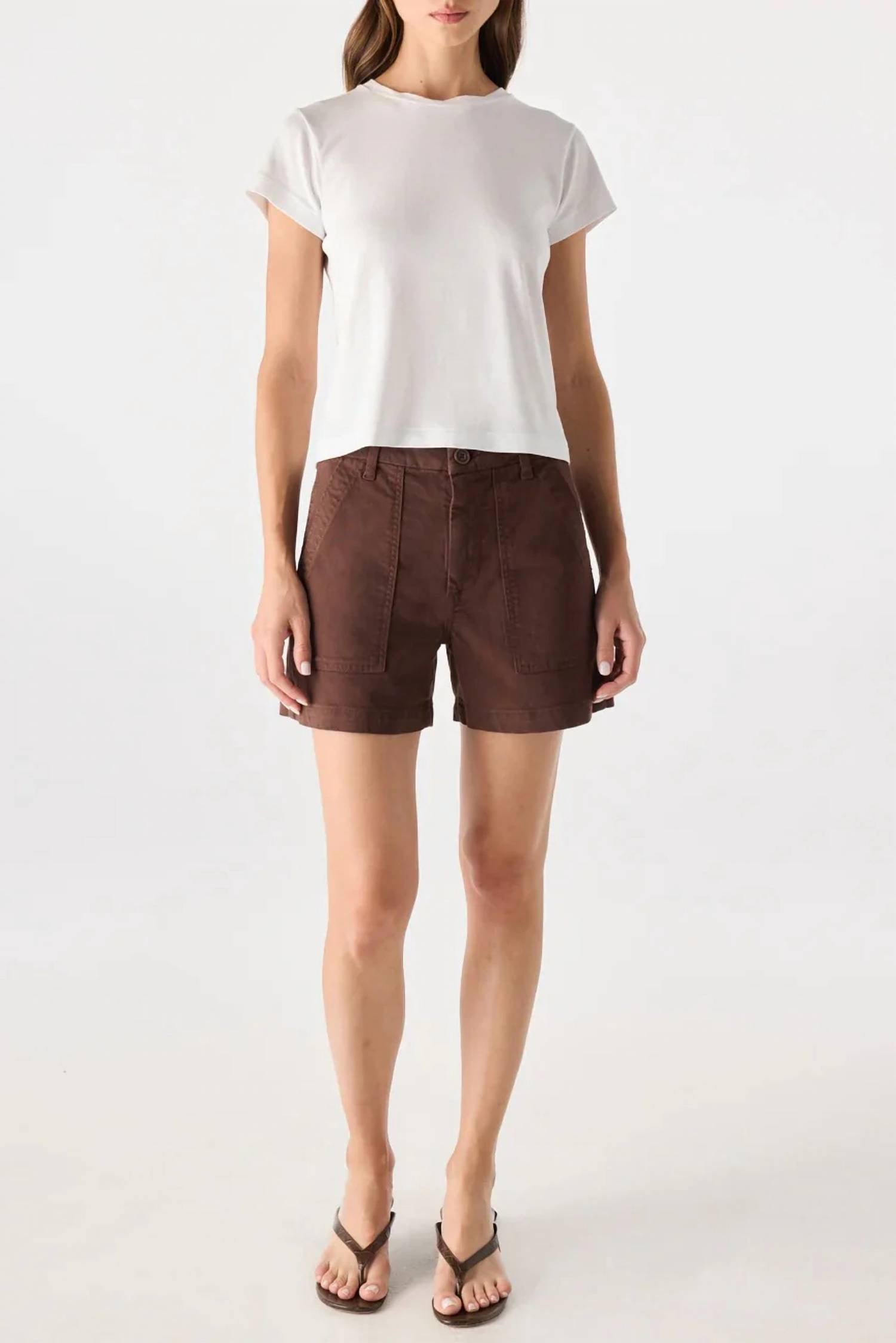 AMO Easy Army Shorts in brown - women's shorts