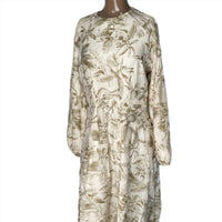 Static - Leafy Print Long Sleeve Midi Dress