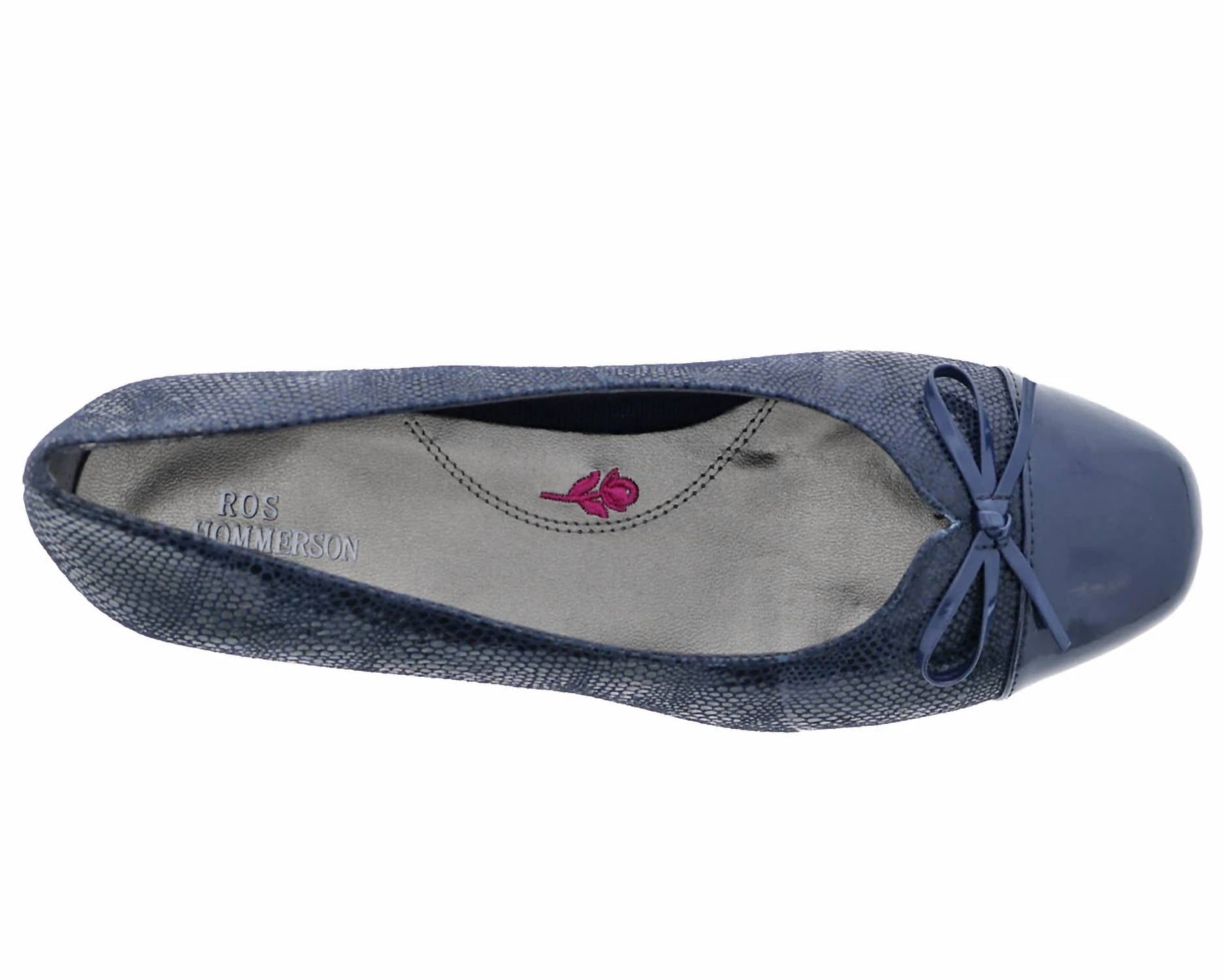 Ros Hommerson Women's Tawnie Leather Slip On Casual Shoe in navy - women's heels - view 5
