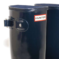 HUNTER Women's Original Tall Gloss Rain Boots in navy - women's shoe - view 6