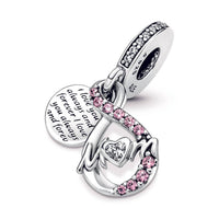 Pandora - Mom Infinity Pave Double Dangle Charm