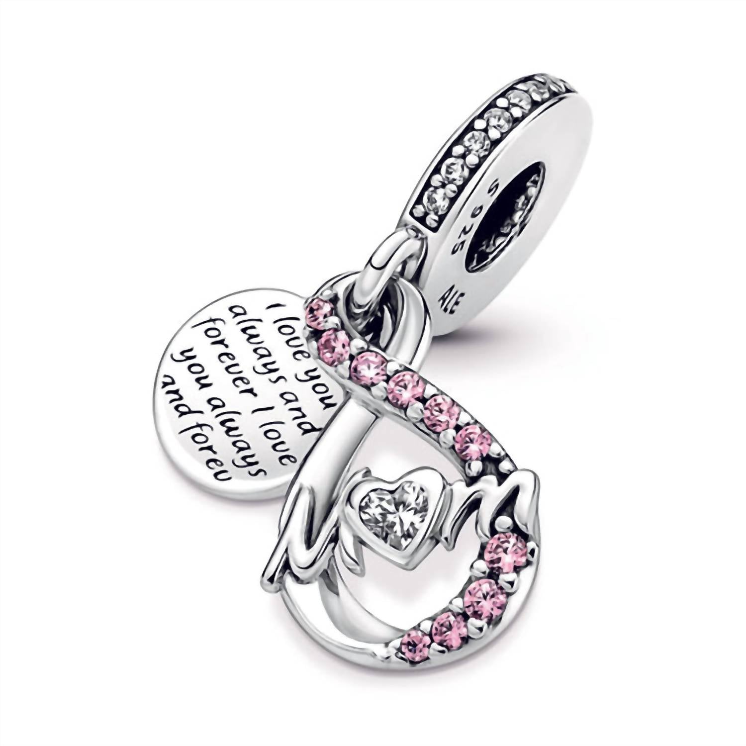 Pandora - Mom Infinity Pave Double Dangle Charm