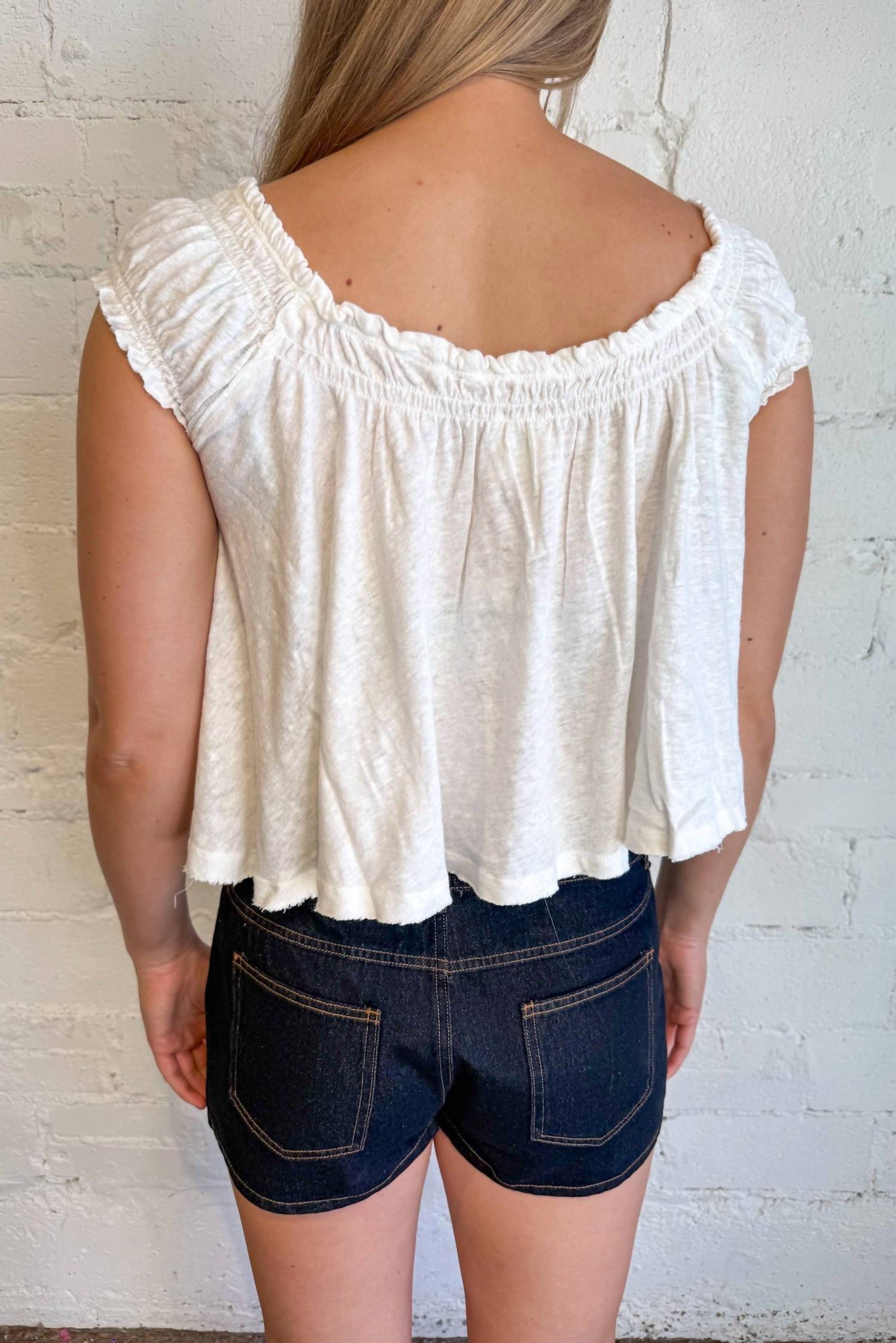 OLIVACEOUS Emerly Feminine Flair Skort in denim - women's shorts - alternate view