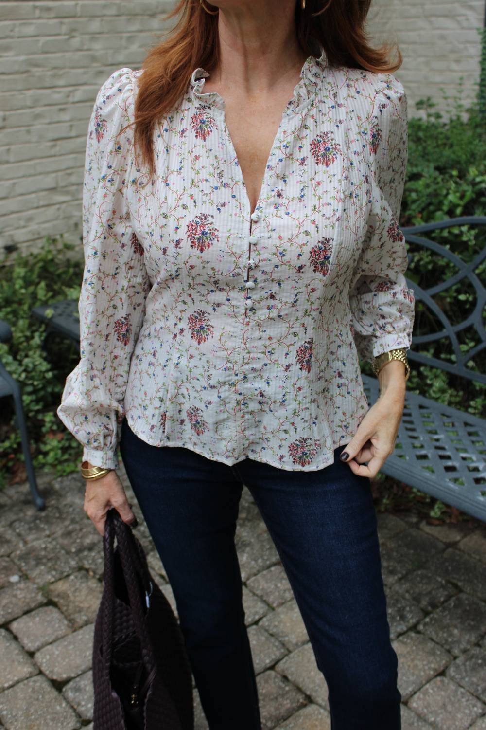 Stellah Harmony Vintage Floral Blouse in multi - women's blouse