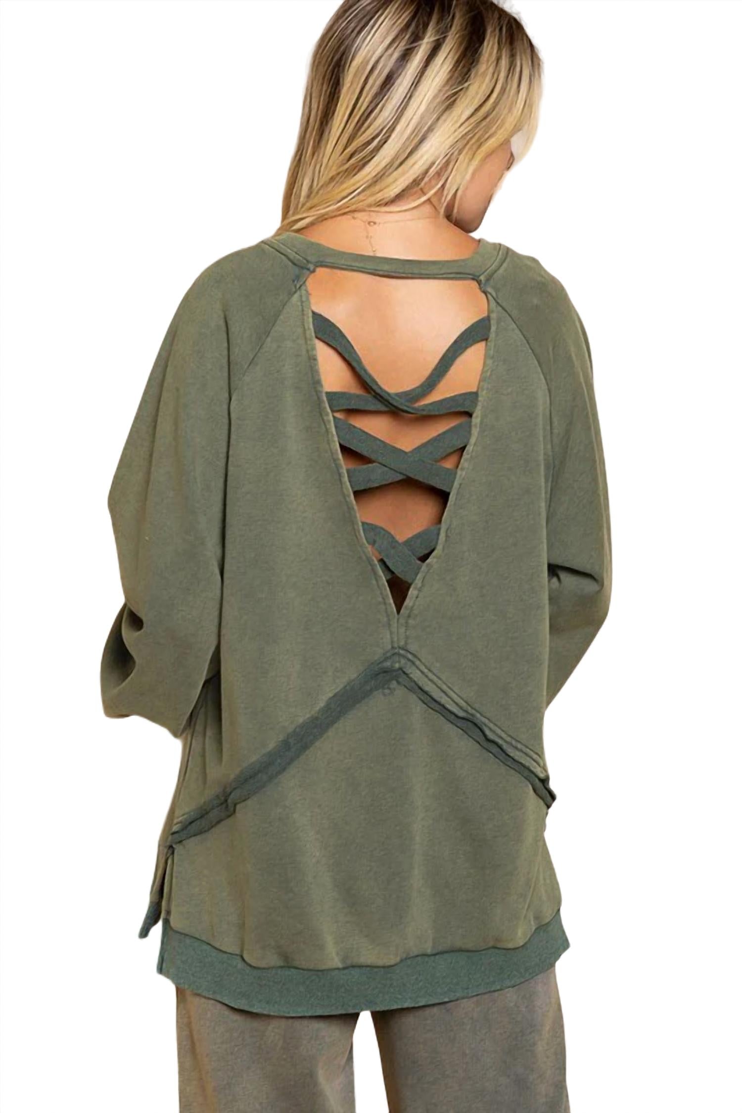 Pol - Zoey Criss-Cross Back Sweatshirt