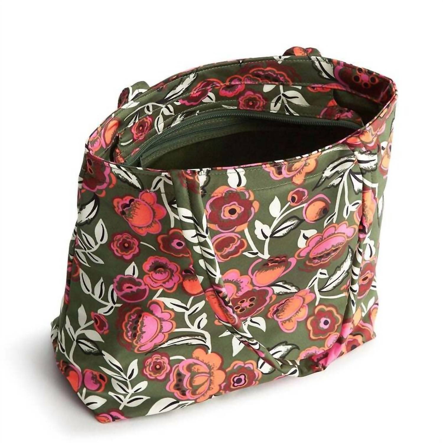 Vera Bradley Women's Small Original Tote Bag in bubbly flowers green - women's bag - alternate view