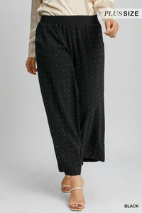 Umgee - High Waist Pull On Wide Leg Pant Plus