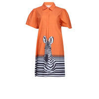 IslaPayal Women's Athena Mini Dress in zebra orange - women's dress - alternate view