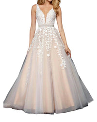 Sherri Hill - Beaded Embroidered Tulle V Neck A Line Dress