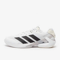 adidas Men's Adizero Ubersonic 5 Tennis Shoes in white silver black 1 - men's shoe - detail view