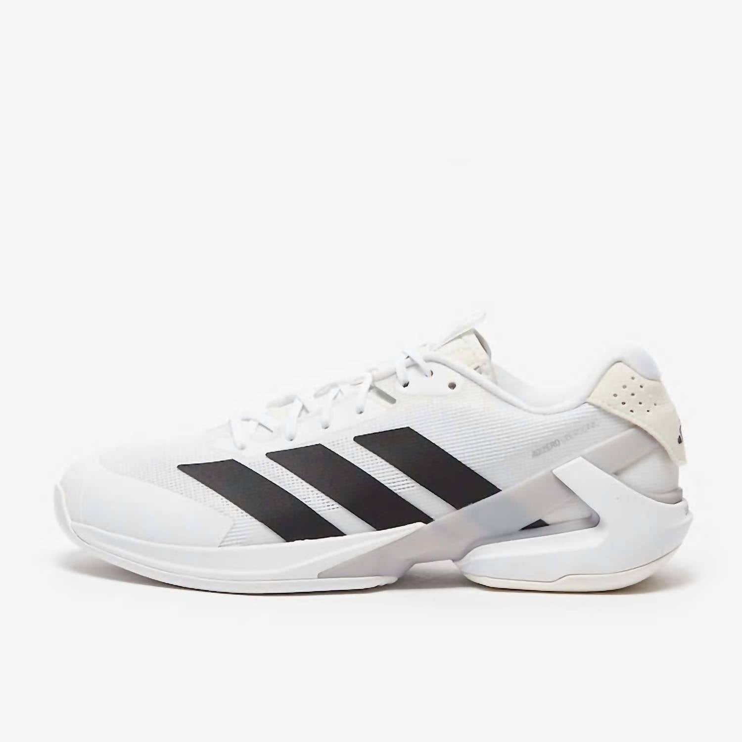 adidas Men's Adizero Ubersonic 5 Tennis Shoes in white silver black 1 - men's shoe - detail view