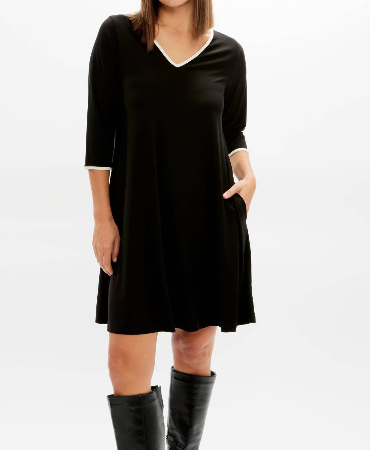 Sympli - Tipped Reversible Trapeze Dress