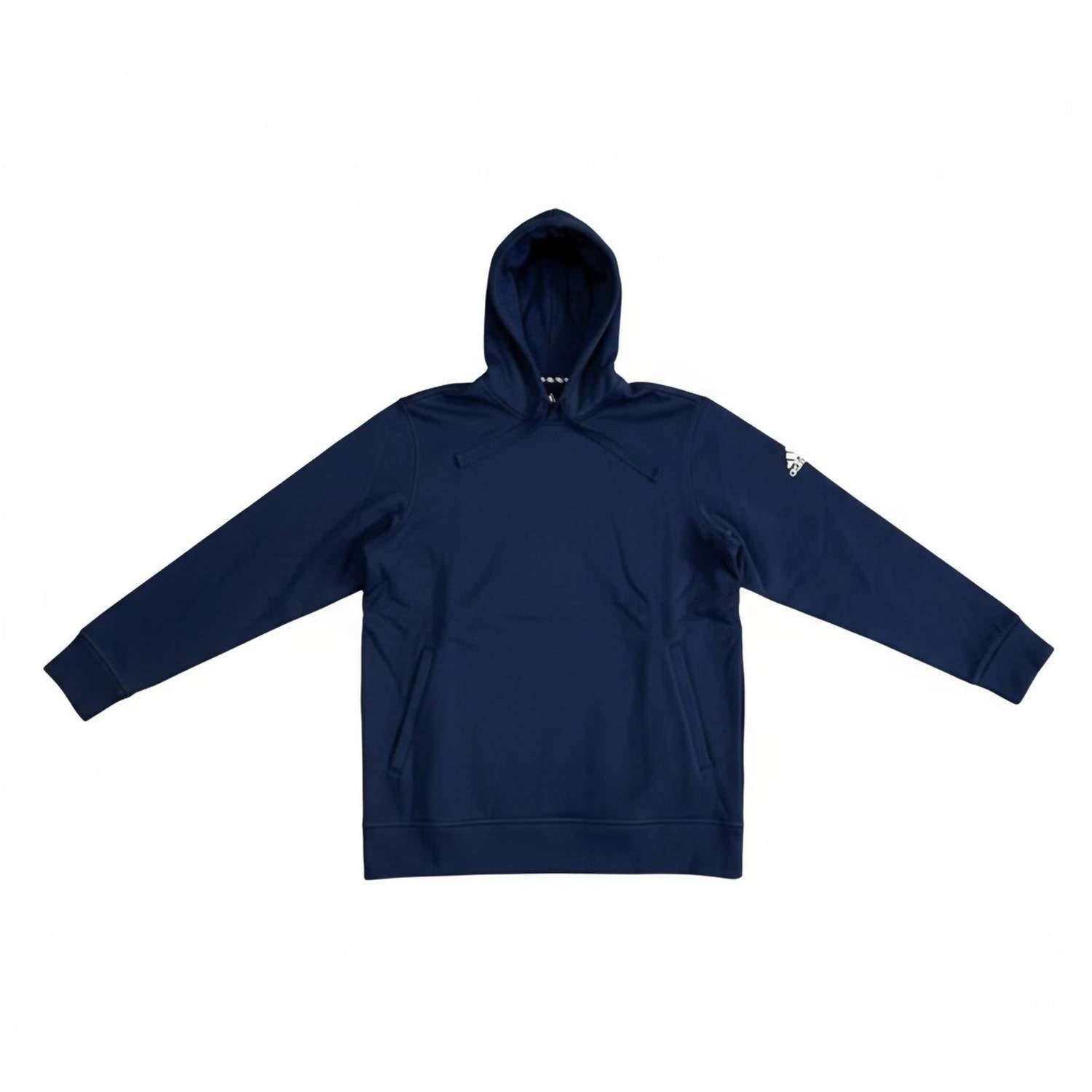 adidas Men's Long Sleeve Fleece Hoodie in navy - men's shirt - detail view