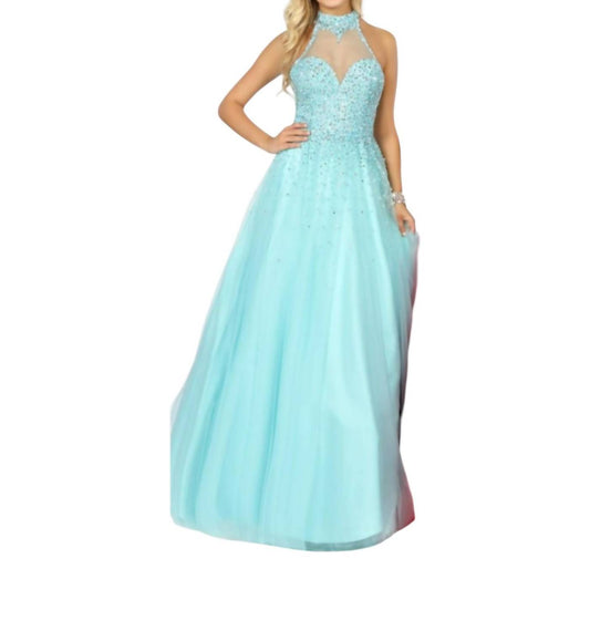 Karishma Creations - Sequined Halter Sleeveless Gown