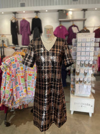 Layerz Clothing - Cadence Sequin Plaid Dress