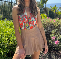 Olivaceous - Trisha Tropical Halter Bodysuit
