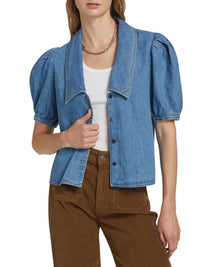 Frame - Sailor Denim Short Sleeve Blouse