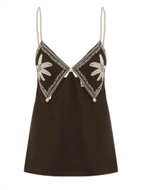 ALEMAIS Leandra Corded Cami Top in chocolate - women's shirt - view 4