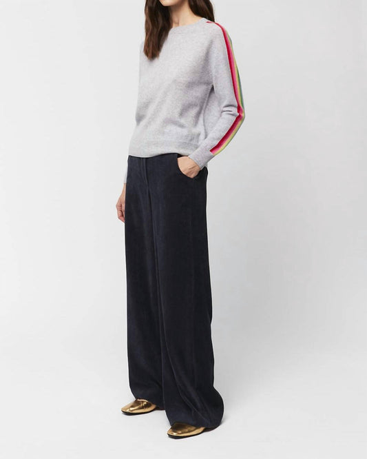 Aldo Martins - Cashmere crewneck sweater with piping