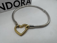 Pandora - Women's Moments Heart Closure Snake Chain Bracelet