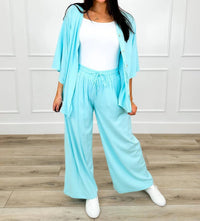 Dear Scarlett - Daze High-rise Rayon Blend Wide Leg Pant Set