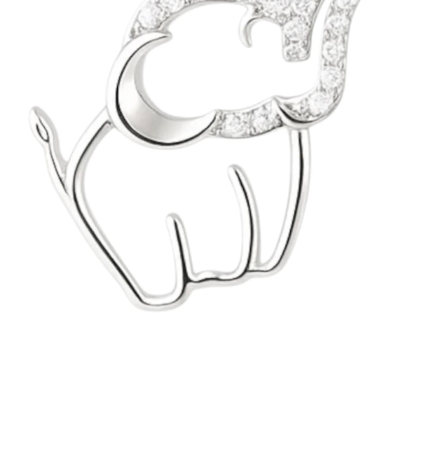 Allyanna Gifts - Women's Moissanite Pave Elephant Dangling French Wire Earrings
