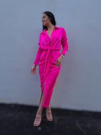 Lena - Button Down Collared Long Sleeve Maxi Dress