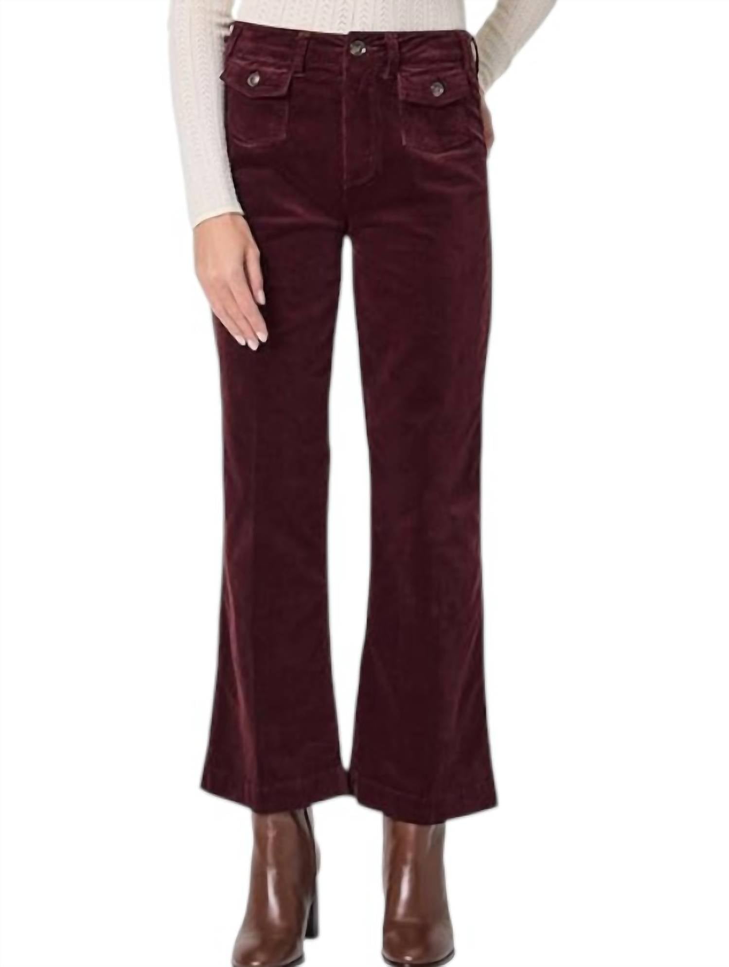 Paige - Leenah Patch Pocket Ankle Wide Leg Corduroy Pants