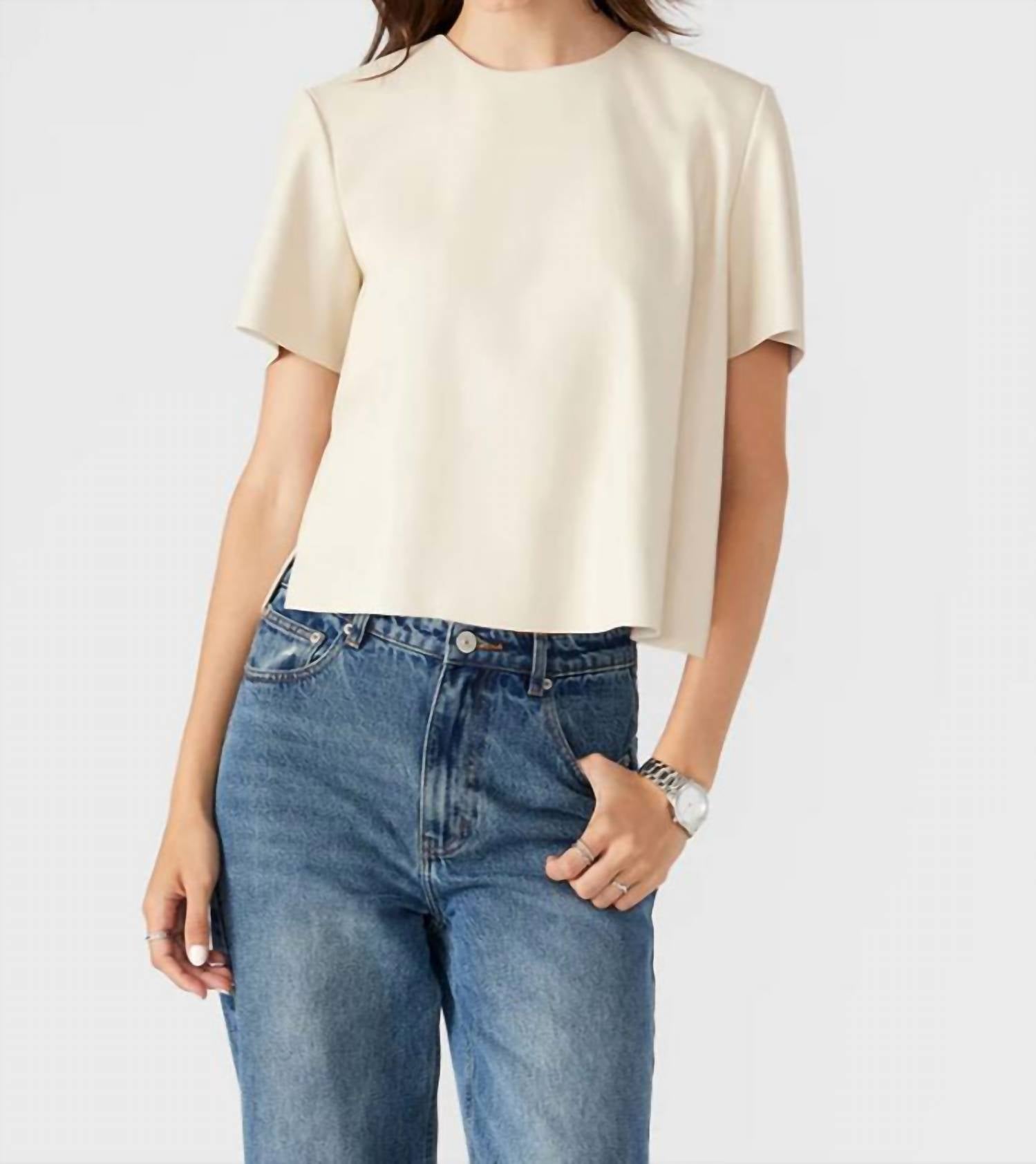 STEVE MADDEN Ezra Top in bone - women's t-shirt