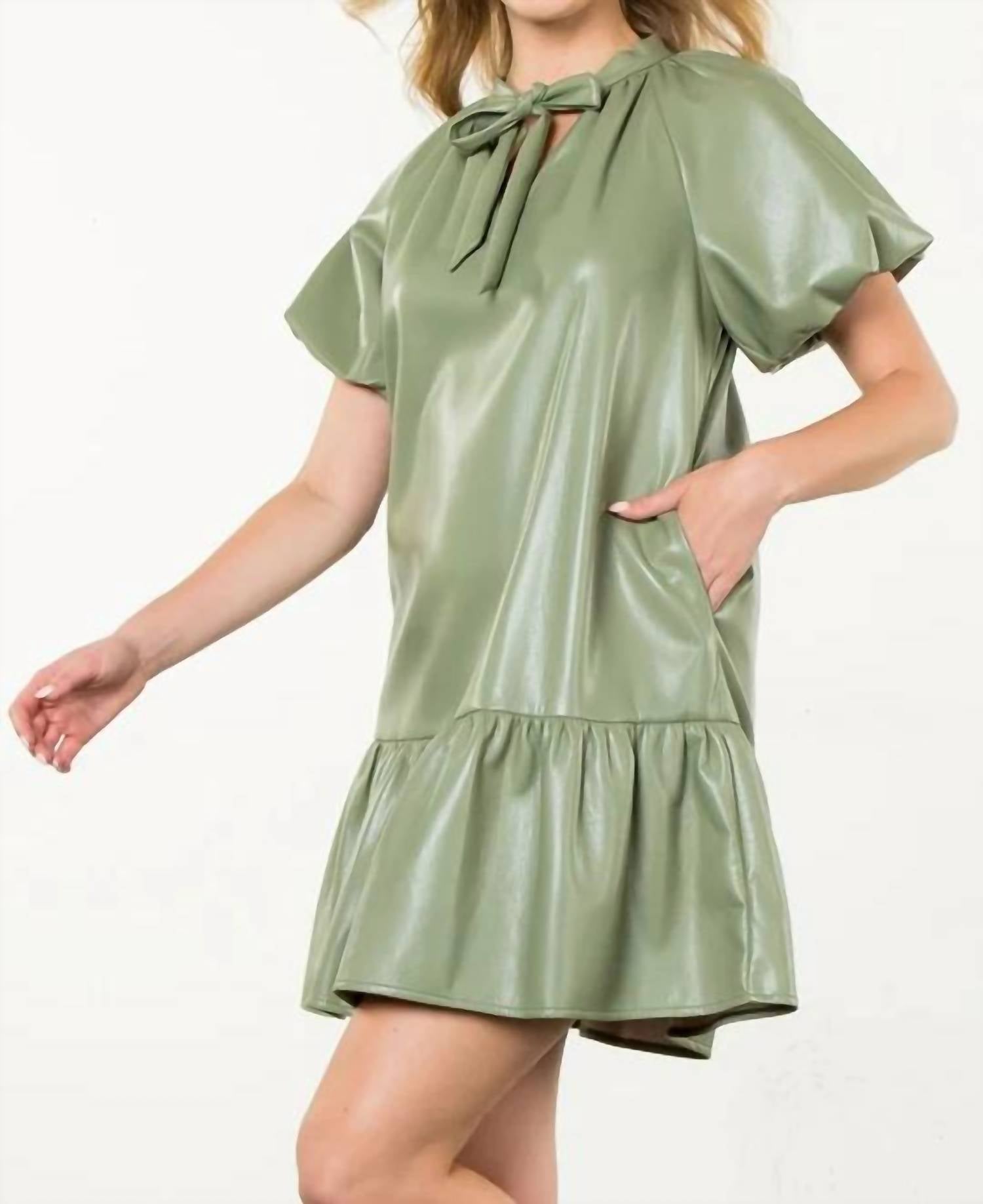 Thml - Puff Sleeve Vegan Leather Dress
