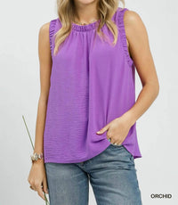 Umgee - Ruffled Neck Sleeveless Top