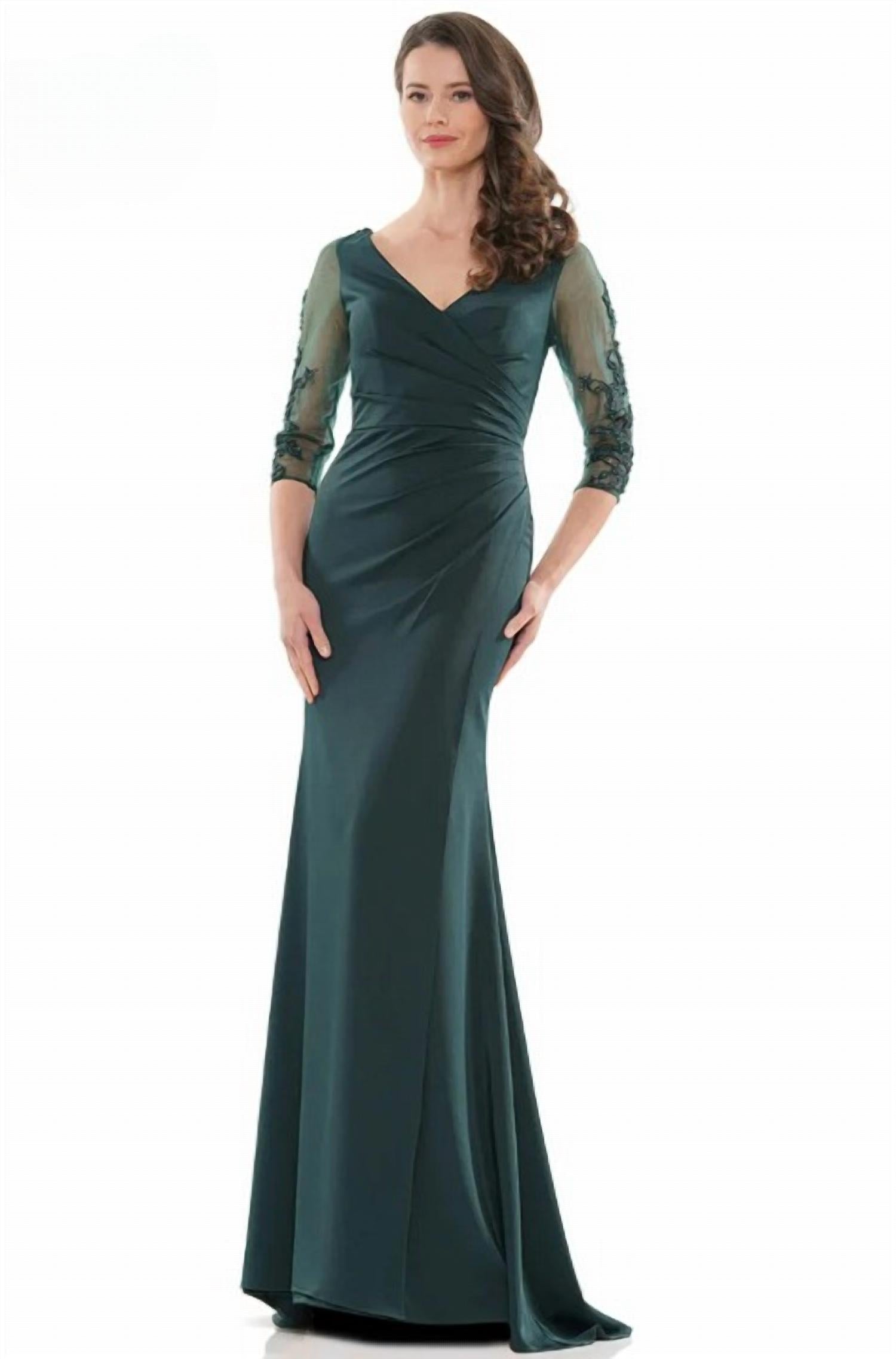 Marsoni By Colors - Mesh Long Sleeve Evening Gown