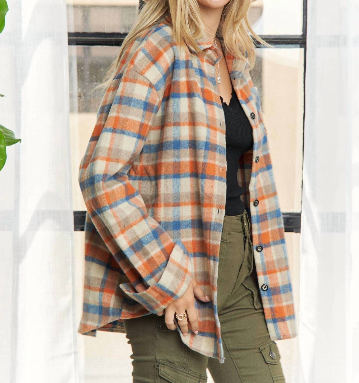 Madelyn - Plaid Long Sleeves Flannel Shacket