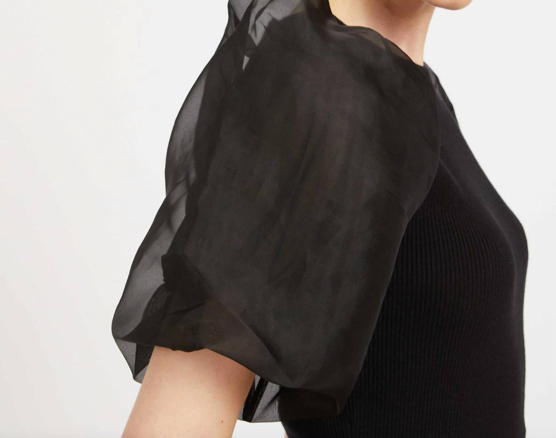 CABALLERO Alina Puff Sleeves Top in black - women's blouse - alternate view